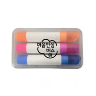 고체형 미니 젤리 형광펜 색연필 3개입세트