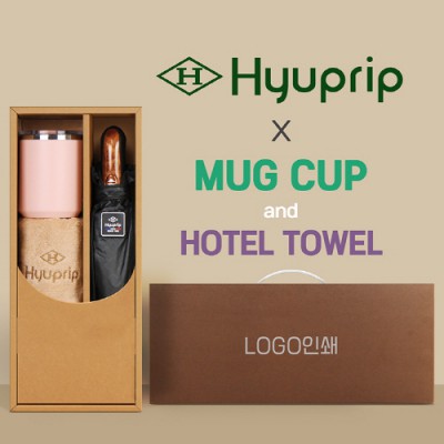 협립 3단 70 암막고밀도 완전자동우산 +로하스 머그컵+협립40수호텔코마180타월-세트
