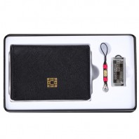 완자문소가죽명함지갑+창살문블랙자개USB(8GB~64GB)