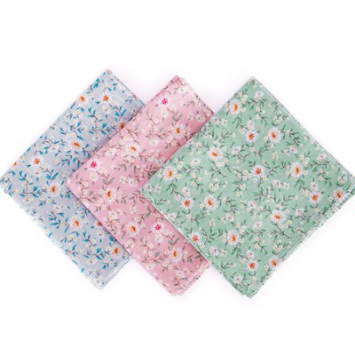 가제스카프 하얀들꽃 손수건