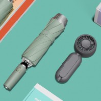 벨솔라 선물세트 거꾸로2세대 자동 암막 양우산 우산애착 미니 선풍기