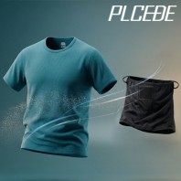 플씨드 브리즈핏 에어 쿨 반팔 티셔츠 + 메쉬 귀걸이 쿨마스크 2종 세트