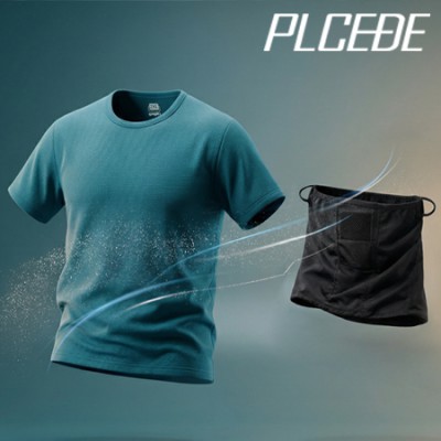 플씨드 브리즈핏 에어 쿨 반팔 티셔츠 + 메쉬 귀걸이 쿨마스크 2종 세트