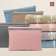 리본극세사클러치쿠션담요