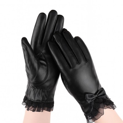 로페리아 여성 리본 레이스 벨벳 스마트폰 가죽 장갑(0216539)