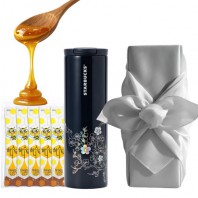 스타벅스 SS 코리아 텀블러 + 국내산 허니스틱 + 보자기포장 세트