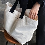 349_1pc 베이지 캔버스 토트 백