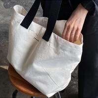 349_1pc 베이지 캔버스 토트 백