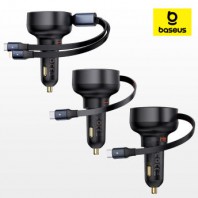 베이스어스 릴케이블 초고속 충전기 차량용 C타입 자동차차량 고속 시거잭 PD충전 60W