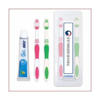 커플 2080 치약+수입 미세모칫솔 2P 여행용 세트 /치실/치간치솔 /페리오