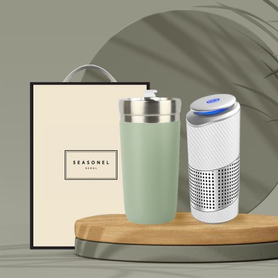 시즈넬 선물세트 둥근진공텀블러450+공기청정기
