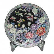 자개원쟁반(미니)-목단(흑)