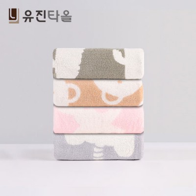 국내산 유진타올 컬러드 오가닉 애니멀 세면타올 150g