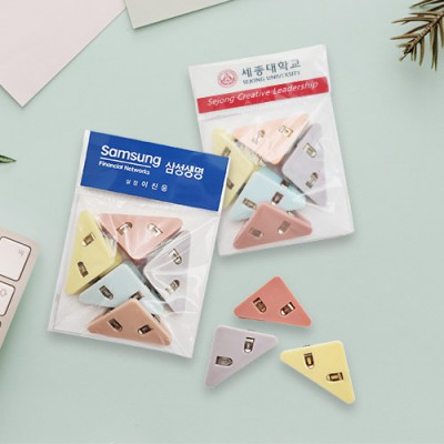 삼각모서리 아크릴 클립 집게 메모홀더(메모집게) (수첩형)5개