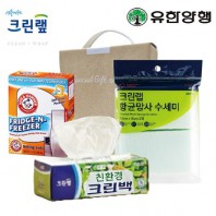친환경스위트홈세트65호(암앤해머냉장고탈취제+크린랩크린백+항균망사수세미)