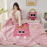 로페리아 팜아이즈 플란넬 극세사 쿠션 담요_중,에코백포함(0209423)