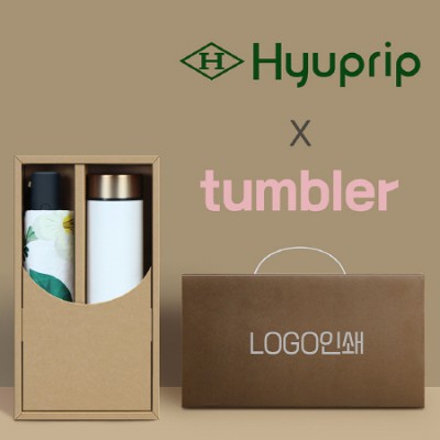 협립3단 뉴플라워즈 완전자동 양우산 +로나 이중진공 텀블러-세트