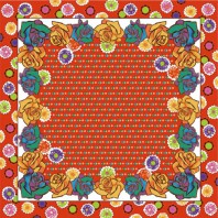 민들레 장미 스카프 60*60