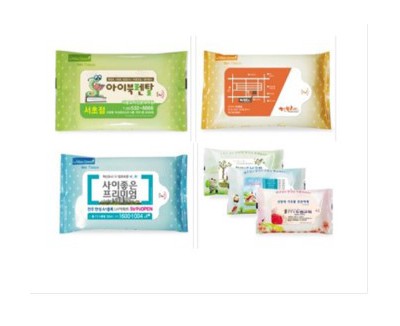 [무료배송] 휴대용 물티슈 10매,스티커 독판 가능