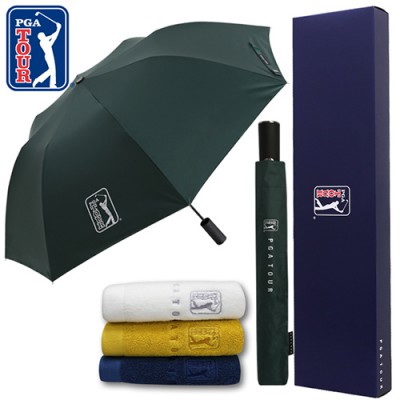 PGA 2단자동 암막 우양산+170g면사타올세트