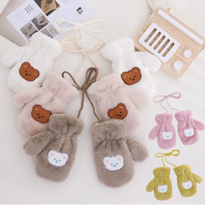 아동용 말랑 곰돌이 양털 벙어리장갑