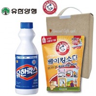 스위트홈세트18호 (유한양행유한락스500ml+암앤해머베이킹소다500g)2종(손잡이고급케이스)