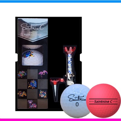 세인트나인 C 3구 자석티세트 (3pc) 세인트나인 골프공 3구세트 캐릭터 골프공 3구세트