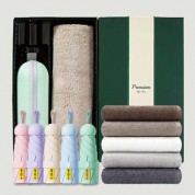 초경량 동글손잡이 캡슐5단 암막양우산+송월타올뉴라이트무지150g 우산타올 선물세트