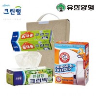 친환경스위트홈세트62호(암앤해머냉장고탈취제+크린랩휴대용+친환경크린백)