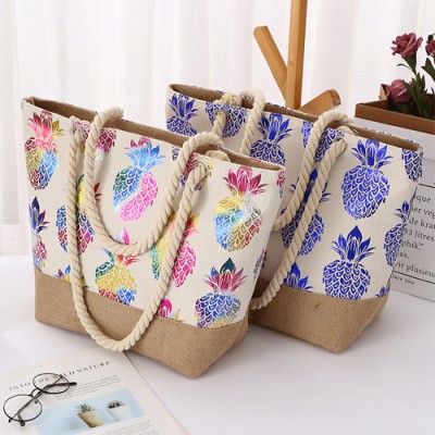 제이탑 심플디자인 과일 패턴 에코백