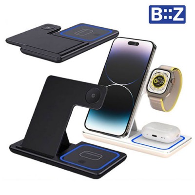 비즈 3in1 고속 무선충전기 스마트폰/워치/이어폰 WF300