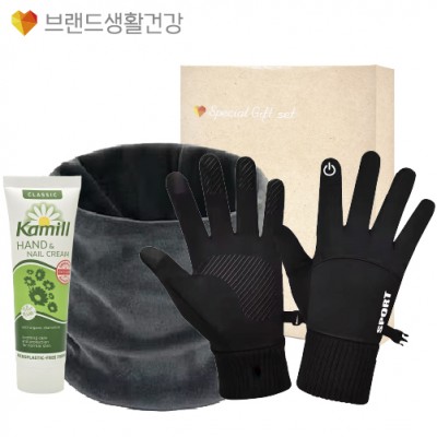 브생건 방한세트 100호(벨벳 넥워머+스마트 방한장갑+카밀 핸드크림)