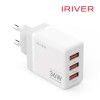 아이리버 IHA-H36A 36W AAA QC3.0 3포트 멀티 가정용 충전기(AtoC케이블포함)
