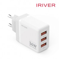 아이리버 IHA-H36A 36W AAA QC3.0 3포트 멀티 가정용 충전기(AtoC케이블포함)