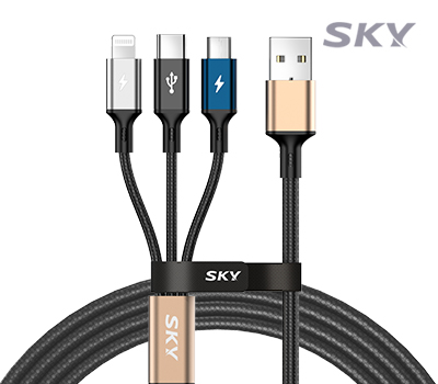 스카이 비트 27W 3IN1 5핀/8핀/C타입 고속 충전케이블