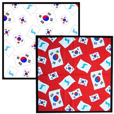 휘날리는태극기손수건 / 작은태극기 / 한반도태극기 / 화이트, 레드
