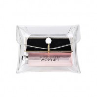 CJ572 에코라이프 클리어 편지봉투 스냅버튼 PVC 다용도 파우치 소형