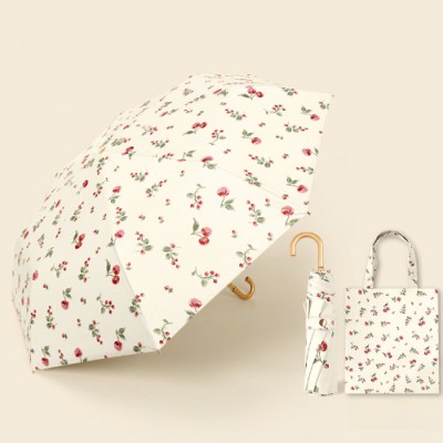 로페리아 접이식 3단수동 금색곡자손잡이 우양산_암막코팅(UPF 50+)_에코백증정(0189891)