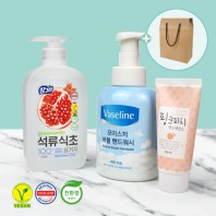 참그린 프리미엄 석류식초 주방세제 바세린 핸드워시 3종세트