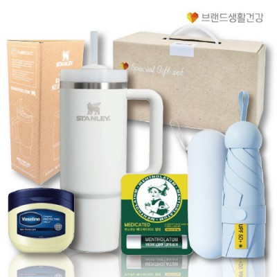브생건41호(스탠리 퀜처887ml텀블러+5단 UV암막 양우산+바세린 젤리+멘소래담 메디케이티드 립밤)