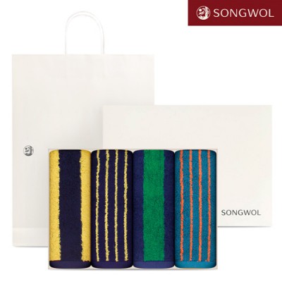 [송월타올] 송월 듀얼 스트라이프40 (180g) 4P 타올세트