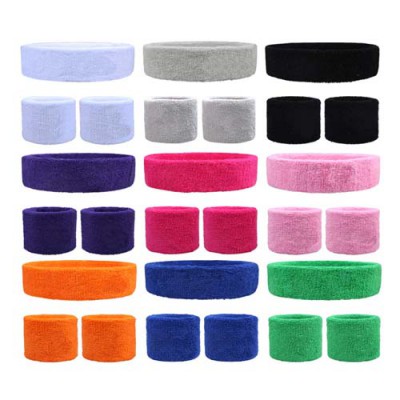 제이엘 컬러풀 땀흡수 머리 손목밴드 세트