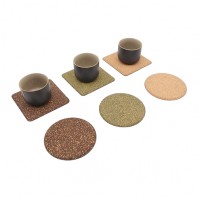 (제작)로페리아 친환경 녹차홍차 찌꺼기 재활용 코르크 컵받침(사각,원형 중 택1) (0215280)