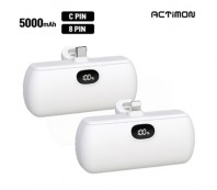 엑티몬 LCD 일체형 보조배터리5000mah C핀,8핀