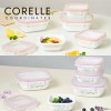 코렐_코디네이츠 밀크글라스 밀폐용기 정사각 5종 (산호세/자카드밴드)