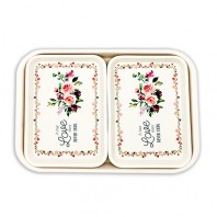 무광멜라민 직쟁반(장미) 3P