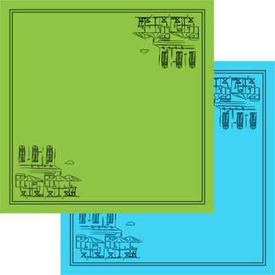 카페 풍경 스카프 50X50 면60수