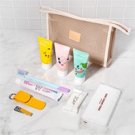 메쉬폼 세면파우치세트+실버링 휴대용 손톱깎이