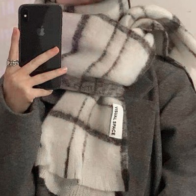 윈터 베일 소프트 체크 머플러 목도리