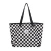 CF648 에코라이프 패셔너블 체크무늬 캔버스백 쇼퍼백